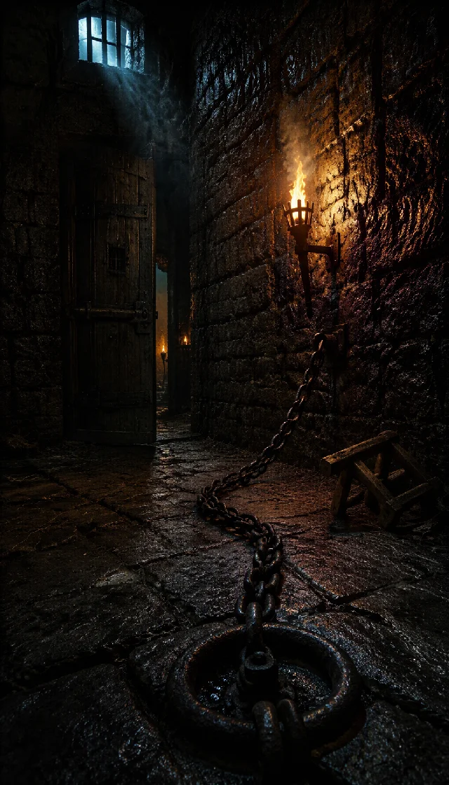 Chained Between Two Guards