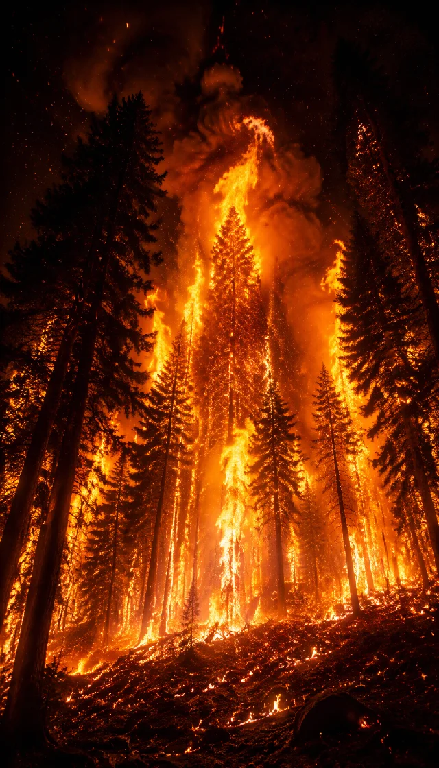 My dogs in forest fire: Not real though!