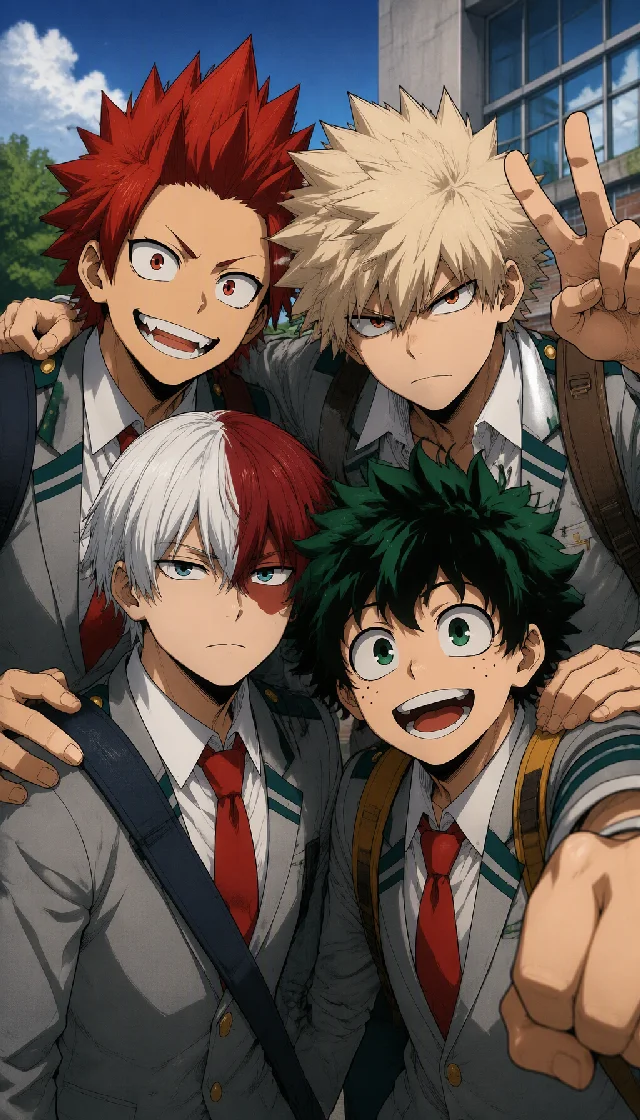 Kirishima bakugo Todoroki Izuku