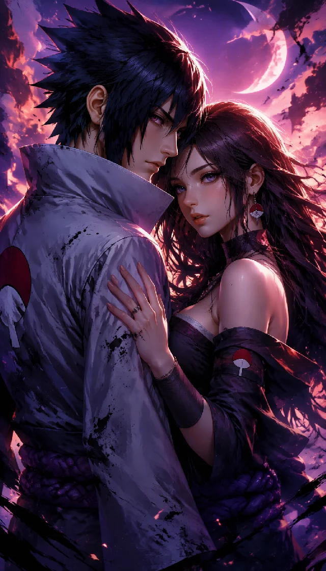 Sasuke Uchiha, his girlfriend, Christina Kakashi